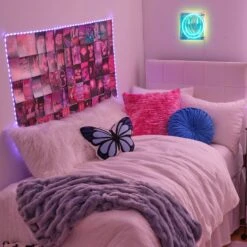 Tie Dye Textured Faux Fur Square Pillow -Best Homeware Shop Y2K 036 2 e6e73f1f 2e4b 4288 a08a abd3047be92c