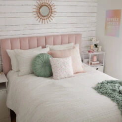 Embroidered Stripe Comforter And Sham Set -Best Homeware Shop pastel